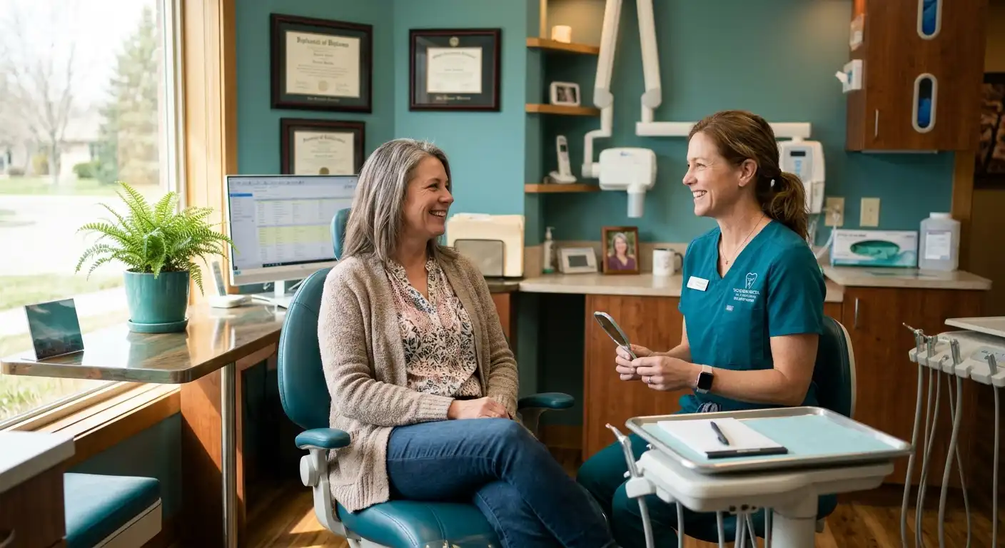 Hygienist catching up with a longtime recall patient